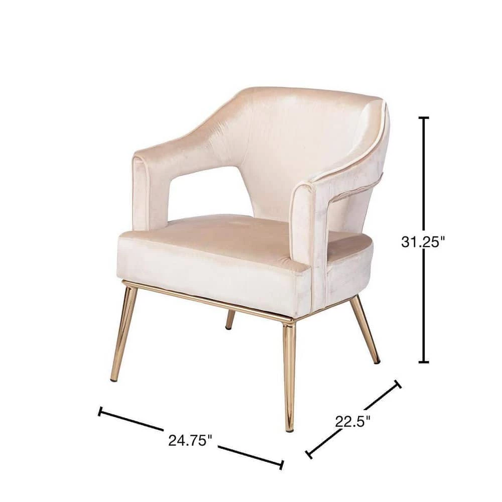 Reeghan Taupe with Champagne Upholstered Accent Chair by Southern Enterprises 5 Reeghan Taupe with Champagne Upholstered Accent Chair by Southern Enterprises - Image 3