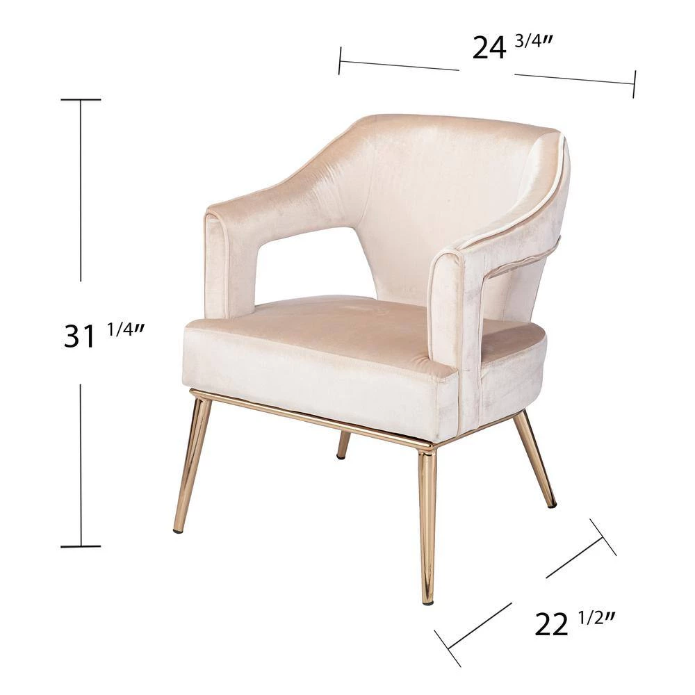 Reeghan Taupe with Champagne Upholstered Accent Chair by Southern Enterprises 11 Reeghan Taupe with Champagne Upholstered Accent Chair by Southern Enterprises - Image 9