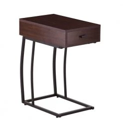 New Haven Walnut USB Port Side Table by Southern Enterprises