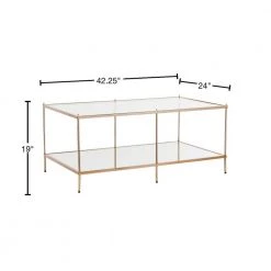Pandora 43 in. Warm Gold Large Rectangle Glass Coffee Table with Shelf by Southern Enterprises 10 Pandora 43 in. Warm Gold Large Rectangle Glass Coffee Table with Shelf by Southern Enterprises -Southern Enterprises Sales warm gold southern enterprises coffee tables hd748696 40 1000