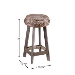 Calzada 24 in. Weathered Gray Water Hyacinth Backless Round Stools 2-Piece Set by Southern Enterprises 11 Calzada 24 in. Weathered Gray Water Hyacinth Backless Round Stools 2-Piece Set by Southern Enterprises -Southern Enterprises Sales weathered gray gray washed southern enterprises bar stools hd649474 40 1000