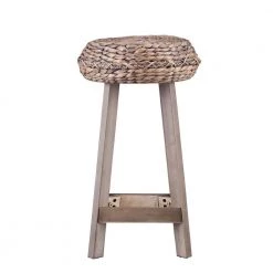 Calzada 24 in. Weathered Gray Water Hyacinth Backless Round Stools 2-Piece Set by Southern Enterprises