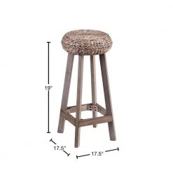 Calzada 30 in. Weathered Gray Water Hyacinth Backless Round Stools 2-Piece Set by Southern Enterprises -Southern Enterprises Sales weathered gray gray washed southern enterprises bar stools hd649481 40 1000