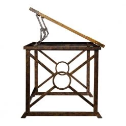 51.5 in. Rectangular Weathered Oak/Antique Brass Writing Desks with Adjustable Height by Southern Enterprises -Southern Enterprises Sales weathered oak antique brass southern enterprises writing desks hd865768 44 1000