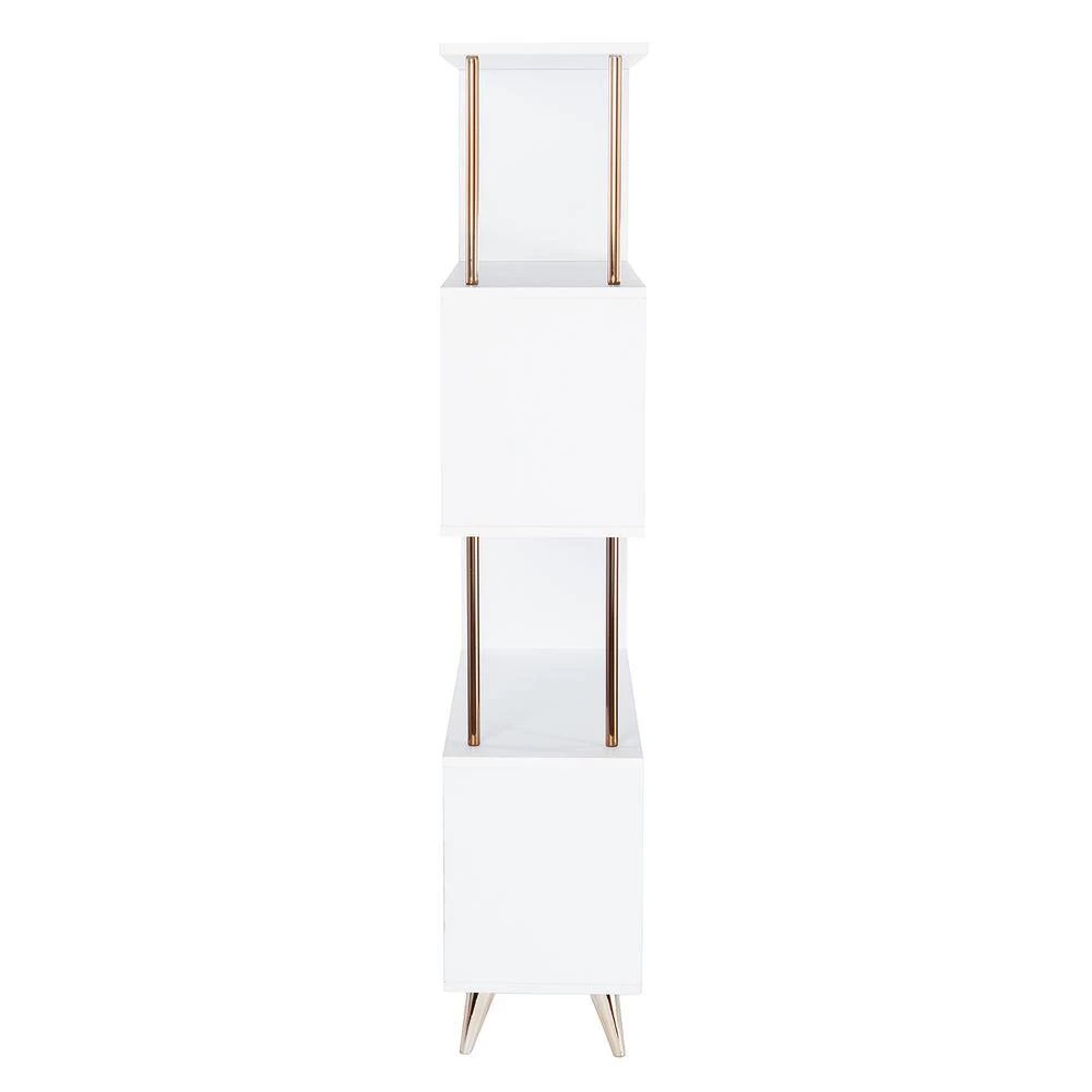 Ellan White and Champagne Asymmetrical Etagere by Southern Enterprises 5 Ellan White and Champagne Asymmetrical Etagere by Southern Enterprises - Image 3