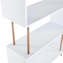 Ellan White and Champagne Asymmetrical Etagere by Southern Enterprises 18 Ellan White and Champagne Asymmetrical Etagere by Southern Enterprises -Southern Enterprises Sales white and champagne finish southern enterprises bookcases bookshelves hd530277 44 1000
