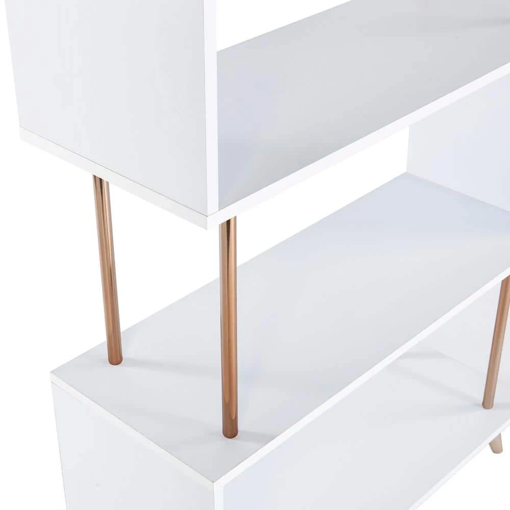 Ellan White and Champagne Asymmetrical Etagere by Southern Enterprises 10 Ellan White and Champagne Asymmetrical Etagere by Southern Enterprises - Image 8