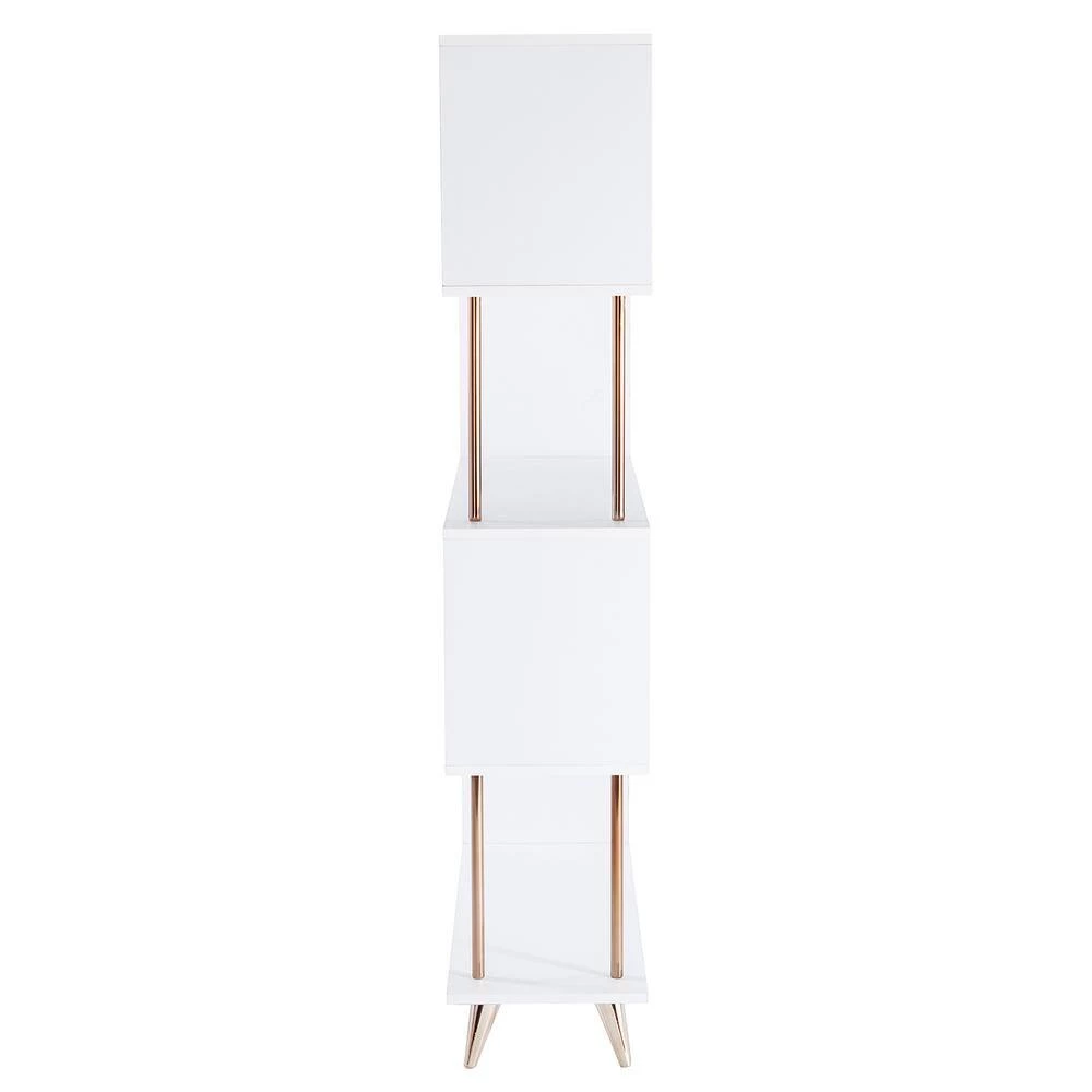 Ellan White and Champagne Asymmetrical Etagere by Southern Enterprises 4 Ellan White and Champagne Asymmetrical Etagere by Southern Enterprises - Image 2
