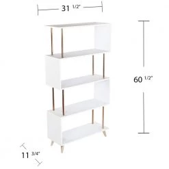 Ellan White and Champagne Asymmetrical Etagere by Southern Enterprises 19 Ellan White and Champagne Asymmetrical Etagere by Southern Enterprises -Southern Enterprises Sales white and champagne finish southern enterprises bookcases bookshelves hd530277 fa 1000