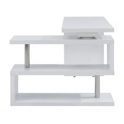 45 in. L-Shaped White/Chrome Computer Desks with Storage by Southern Enterprises -Southern Enterprises Sales white chrome southern enterprises computer desks hd531762 1d 1000