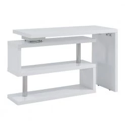 45 in. L-Shaped White/Chrome Computer Desks with Storage by Southern Enterprises -Southern Enterprises Sales white chrome southern enterprises computer desks hd531762 1f 1000
