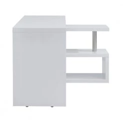 45 in. L-Shaped White/Chrome Computer Desks with Storage by Southern Enterprises -Southern Enterprises Sales white chrome southern enterprises computer desks hd531762 66 1000