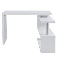 45 in. L-Shaped White/Chrome Computer Desks with Storage by Southern Enterprises -Southern Enterprises Sales white chrome southern enterprises computer desks hd531762 77 1000