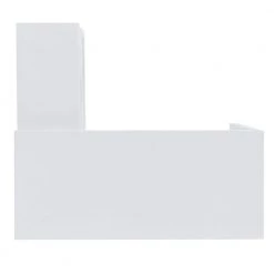 45 in. L-Shaped White/Chrome Computer Desks with Storage by Southern Enterprises -Southern Enterprises Sales white chrome southern enterprises computer desks hd531762 a0 1000