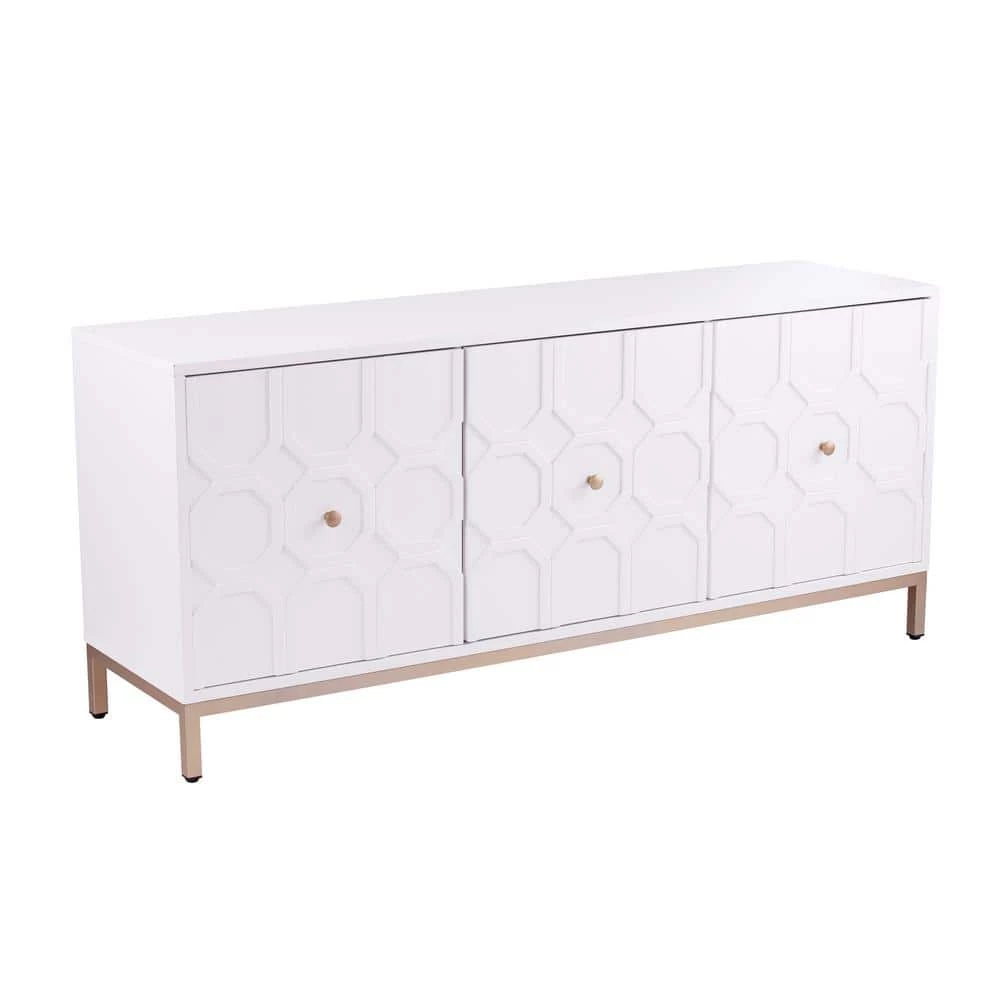 Tertia Antique White Accent Cabinet with 3-Doors by Southern Enterprises 10 Tertia Antique White Accent Cabinet with 3-Doors by Southern Enterprises - Image 8