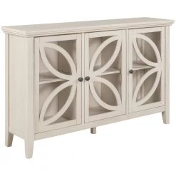 White Accent Storage Wooden Cabinet with Adjustable Shelf by Huluwat -Southern Enterprises Sales white huluwat accent cabinets dj tc wf283713aak 76 1000