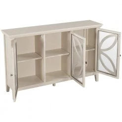 White Accent Storage Wooden Cabinet with Adjustable Shelf by Huluwat -Southern Enterprises Sales white huluwat accent cabinets dj tc wf283713aak 77 1000