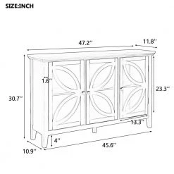 White Accent Storage Wooden Cabinet with Adjustable Shelf by Huluwat -Southern Enterprises Sales white huluwat accent cabinets dj tc wf283713aak c3 1000