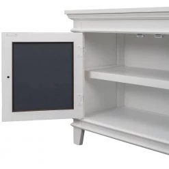 White Accent Storage Wooden Cabinet with Decorative Mirror Door by Huluwat -Southern Enterprises Sales white huluwat accent cabinets dj tc wf284088aak 1f 1000