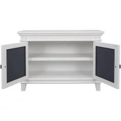 White Accent Storage Wooden Cabinet with Decorative Mirror Door by Huluwat -Southern Enterprises Sales white huluwat accent cabinets dj tc wf284088aak 77 1000