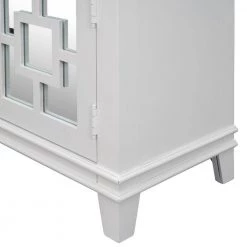White Accent Storage Wooden Cabinet with Decorative Mirror Door by Huluwat -Southern Enterprises Sales white huluwat accent cabinets dj tc wf284088aak fa 1000