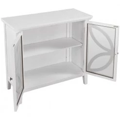 White Accent Storage Wooden Cabinet with Decorative Transparent Door by Huluwat -Southern Enterprises Sales white huluwat accent cabinets dj tc wf284793aak 77 1000
