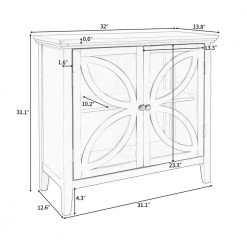 White Accent Storage Wooden Cabinet with Decorative Transparent Door by Huluwat -Southern Enterprises Sales white huluwat accent cabinets dj tc wf284793aak c3 1000
