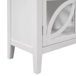White Accent Storage Wooden Cabinet with Decorative Transparent Door by Huluwat -Southern Enterprises Sales white huluwat accent cabinets dj tc wf284793aak fa 1000