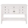 45 in. White Modern Rectangle Wood Console Table for Living Room with 7-Drawers, 1 Cabinet and 1 Shelf by Huluwat -Southern Enterprises Sales white huluwat console tables dj tc wf197822aaa 64 1000