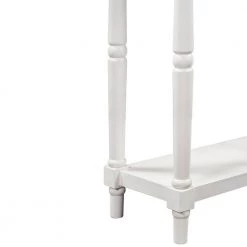 58 in. White Modern Rectangle Wood Console Table for Home with-Storage Shelf and Drawer by Huluwat -Southern Enterprises Sales white huluwat console tables dj tc wf212302aax 1f 1000