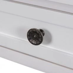 36 in. White Modern Rectangle Solid Wood Console Table for Living Room with 4-Drawers and 1-Shelf by Huluwat -Southern Enterprises Sales white huluwat console tables dj tc wf212304aak 44 1000