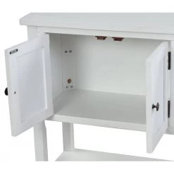 36 in. White Modern Rectangle Wood Console Table with 2-Drawers, 1 Cabinet and 1 Shelf by Huluwat -Southern Enterprises Sales white huluwat console tables dj tc wf281041aak 44 1000