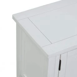 36 in. White Modern Rectangle Wood Console Table with 2-Drawers, 1 Cabinet and 1 Shelf by Huluwat -Southern Enterprises Sales white huluwat console tables dj tc wf281041aak 4f 1000