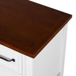 43 in. White Modern Rectangle Solid Wood Console Table for Living Room with 4-Drawers, 1-Cabinet and 1-Shelf by Huluwat -Southern Enterprises Sales white huluwat console tables dj tc wf286836aat 4f 1000