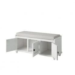 White Homes Collection Wood Storage Bench with 2-Cabinets(18.3 in. H x 42.1 in. W x 15.4 in. D) by Huluwat 16 White Homes Collection Wood Storage Bench with 2-Cabinets(18.3 in. H x 42.1 in. W x 15.4 in. D) by Huluwat -Southern Enterprises Sales white huluwat dining benches dj tc wf195952aaa 44 1000