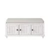 White Homes Collection Wood Storage Bench with 2-Cabinets(18.3 in. H x 42.1 in. W x 15.4 in. D) by Huluwat -Southern Enterprises Sales white huluwat dining benches dj tc wf195952aaa 64 1000