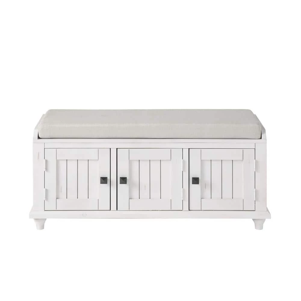 White Homes Collection Wood Storage Bench with 2-Cabinets(18.3 in. H x 42.1 in. W x 15.4 in. D) by Huluwat 3 White Homes Collection Wood Storage Bench with 2-Cabinets(18.3 in. H x 42.1 in. W x 15.4 in. D) by Huluwat