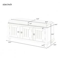 White Homes Collection Wood Storage Bench with 2-Cabinets(18.3 in. H x 42.1 in. W x 15.4 in. D) by Huluwat 13 White Homes Collection Wood Storage Bench with 2-Cabinets(18.3 in. H x 42.1 in. W x 15.4 in. D) by Huluwat -Southern Enterprises Sales white huluwat dining benches dj tc wf195952aaa c3 1000