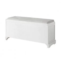 White Homes Collection Wood Storage Bench with 3-Drawers and 3-Baskets (20.2 in. H x 44 in. W x 13.7 in. D) by Huluwat -Southern Enterprises Sales white huluwat dining benches dj tc wf195955aak 44 1000