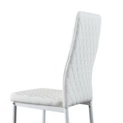 White Fireproof Leather Modern Minimalist Metal Dining Chair (Set of 4) by Huluwat 14 White Fireproof Leather Modern Minimalist Metal Dining Chair (Set of 4) by Huluwat -Southern Enterprises Sales white huluwat dining chairs dj w29904662 1f 1000