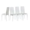 White Fireproof Leather Modern Minimalist Metal Dining Chair (Set of 4) by Huluwat -Southern Enterprises Sales white huluwat dining chairs dj w29904662 64 1000