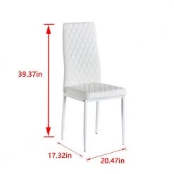 White Fireproof Leather Modern Minimalist Metal Dining Chair (Set of 4) by Huluwat 12 White Fireproof Leather Modern Minimalist Metal Dining Chair (Set of 4) by Huluwat -Southern Enterprises Sales white huluwat dining chairs dj w29904662 c3 1000
