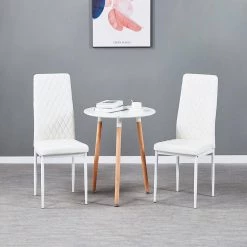 Light Gray Fireproof Leather Modern Minimalist Metal Dining Chair (Set of 6) by Huluwat -Southern Enterprises Sales white huluwat dining chairs dj w29904663 76 1000