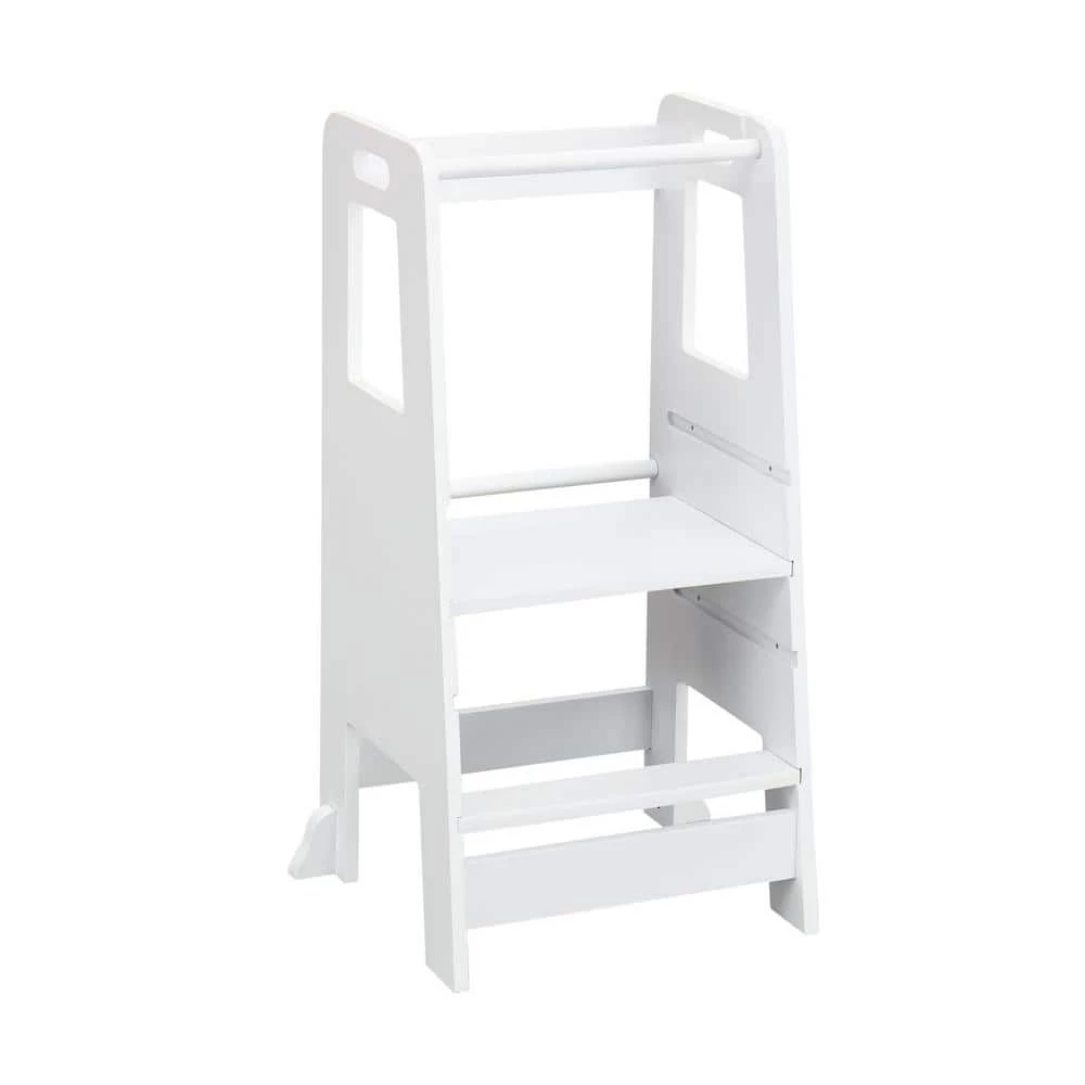 White MDF Child Step Stool with Adjustable Standing Platform (Set of 1) by Huluwat 3 White MDF Child Step Stool with Adjustable Standing Platform (Set of 1) by Huluwat