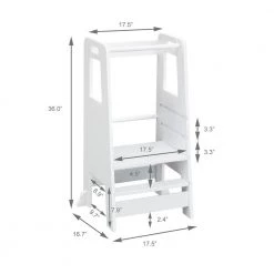 White MDF Child Step Stool with Adjustable Standing Platform (Set of 1) by Huluwat 13 White MDF Child Step Stool with Adjustable Standing Platform (Set of 1) by Huluwat -Southern Enterprises Sales white huluwat kids chairs xyfx tc sg5081wh c3 1000