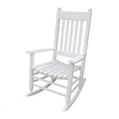White Populus Wood Porch Rocker Chair by Huluwat
