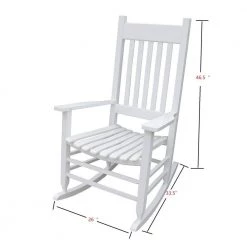 White Populus Wood Porch Rocker Chair by Huluwat -Southern Enterprises Sales white huluwat rockers gliders ottomans dj tc w49520603 c3 1000
