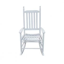 Southern Enterprises Sales 17 White Populus Wood Porch Rocker Chair by Huluwat
