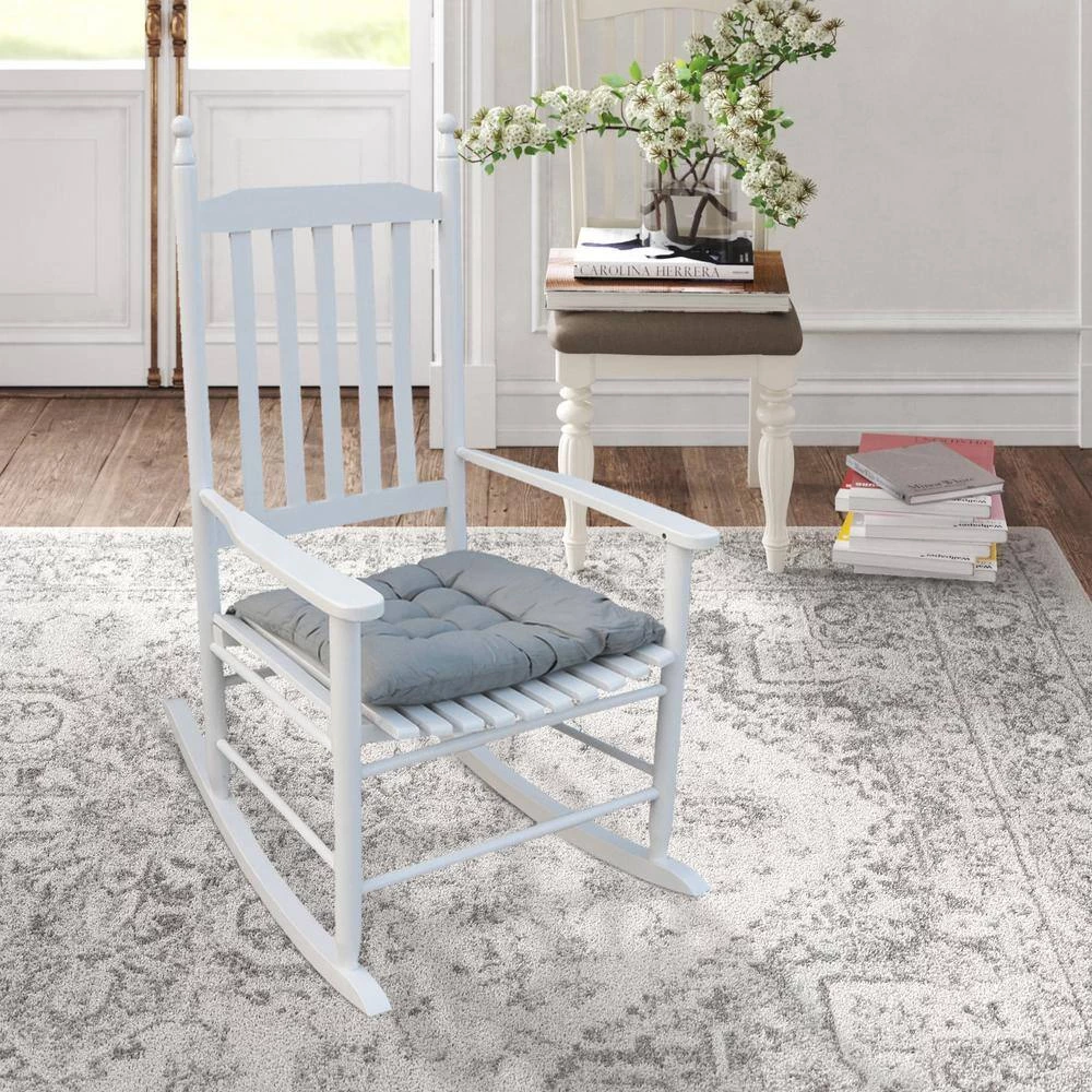 White Populus Wood Porch Rocker Chair by Huluwat 10 White Populus Wood Porch Rocker Chair by Huluwat - Image 8