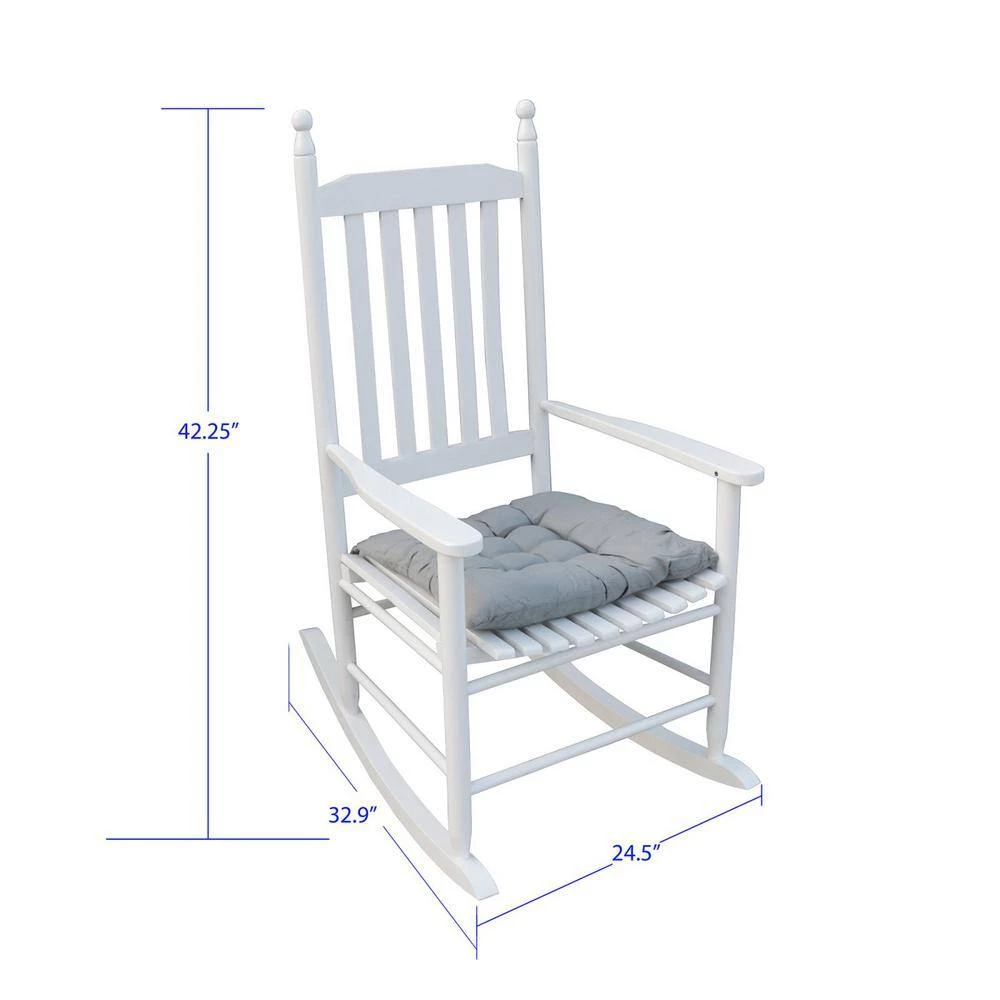 White Populus Wood Porch Rocker Chair by Huluwat 5 White Populus Wood Porch Rocker Chair by Huluwat - Image 3